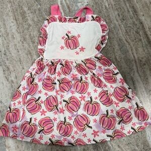 Girls Pink Pumpkin Print Dress